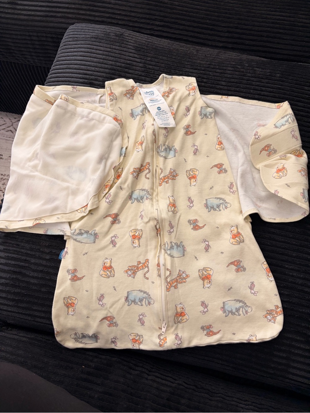 Winnie the Pooh Cream Printed Sleep Sack - Baby Pajama Swaddle